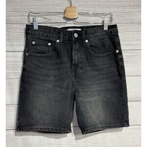 ZARA Men's 1985 Regular Black Wash Denim Jean Shorts  Size 30